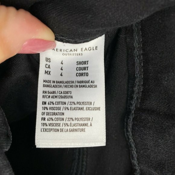 American Eagle Curvy Jegging Jeans Size 4 Super Hi-Rise Stretch Crop Denim Black - Picture 7 of 12